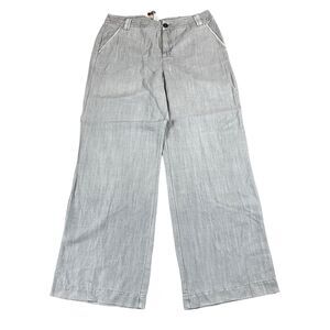 Sundance Tencel Trouser Pants Sz 12 Gray Flat Front Wide Leg Chino Flowy Soft